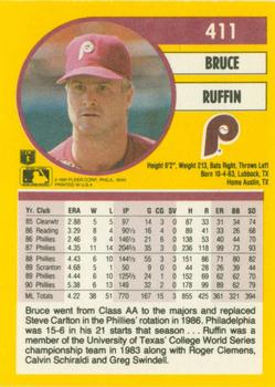 1991 Fleer #411 Bruce Ruffin Back