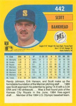 1991 Fleer #442 Scott Bankhead Back