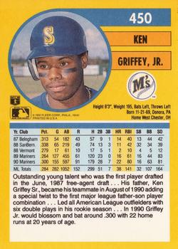 1991 Fleer #450 Ken Griffey, Jr. Back