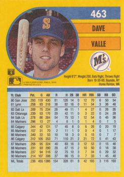 1991 Fleer #463 Dave Valle Back