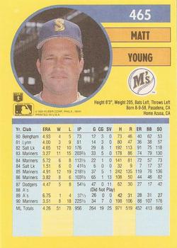1991 Fleer #465 Matt Young Back