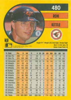 1991 Fleer #480 Ron Kittle Back