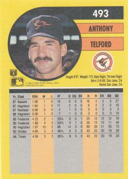 1991 Fleer #493 Anthony Telford Back