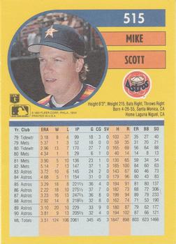 1991 Fleer #515 Mike Scott Back