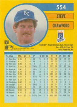 1991 Fleer #554 Steve Crawford Back