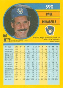 1991 Fleer #590 Paul Mirabella Back