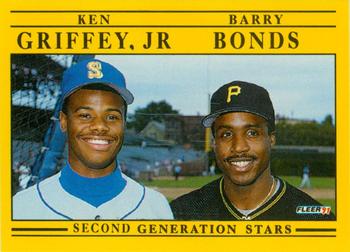 1991 Fleer #710 Second Generation Stars (Ken Griffey, Jr / Barry Bonds) Front