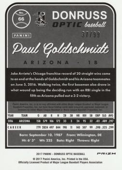 2017 Donruss Optic - Red #66 Paul Goldschmidt Back
