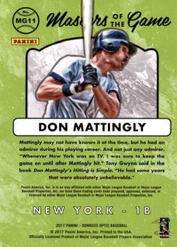 2017 Donruss Optic - Masters of the Game #MG11 Don Mattingly Back