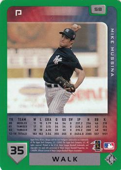 2003 Upper Deck Victory - Tier 1 Green #58 Mike Mussina Back