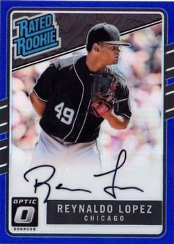 2017 Donruss Optic - Rated Rookies Signatures Blue #RRS-RL Reynaldo Lopez Front