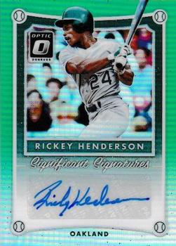 2017 Donruss Optic - Significant Signatures Green #SIG-RH Rickey Henderson Front