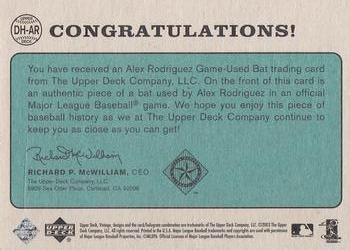 2003 Upper Deck Vintage - Dropping the Hammer #DH-AR Alex Rodriguez Back