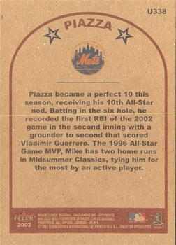 2002 Fleer Tradition Update #U338 Mike Piazza Back