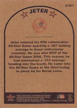 2002 Fleer Tradition Update #U307 Derek Jeter Back