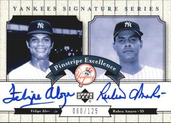2003 Upper Deck Yankees Signature Series - Pinstripe Excellence Autographs #PE-AA Felipe Alou / Ruben Amaro Front
