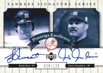 2003 Upper Deck Yankees Signature Series - Pinstripe Excellence Autographs #PE-DC Bucky Dent / Chris Chambliss Front