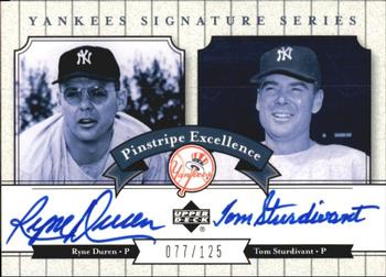 2003 Upper Deck Yankees Signature Series - Pinstripe Excellence Autographs #PE-DS Ryne Duren / Tom Sturdivant Front