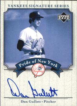 2003 Upper Deck Yankees Signature Series - Pride of New York Autographs #PN-DG Don Gullett Front