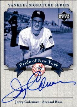 2003 Upper Deck Yankees Signature Series - Pride of New York Autographs #PN-JC Jerry Coleman Front