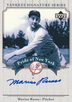 2003 Upper Deck Yankees Signature Series - Pride of New York Autographs #PN-MR Marius Russo Front