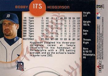 2002 Fleer Triple Crown #175 Bobby Higginson Back