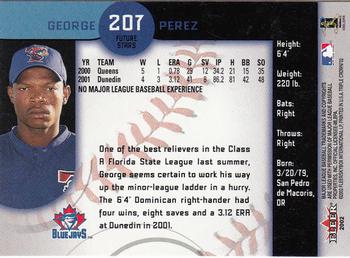 2002 Fleer Triple Crown #207 George Perez Back