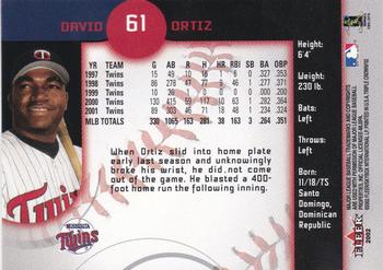 2002 Fleer Triple Crown #61 David Ortiz Back