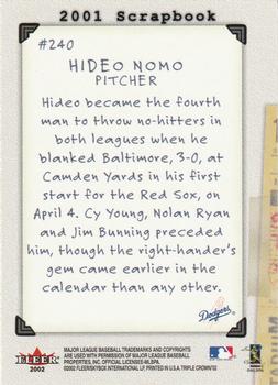 2002 Fleer Triple Crown #240 Hideo Nomo Back