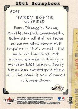 2002 Fleer Triple Crown #248 Barry Bonds Back