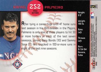 2002 Fleer Triple Crown #252 Rafael Palmeiro Back