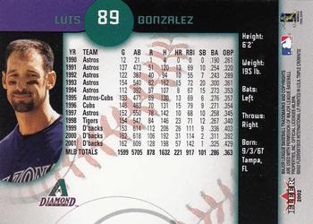 2002 Fleer Triple Crown #89 Luis Gonzalez Back
