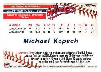 2016 Grandstand Lowell Spinners Update #NNO Michael Kopech Back
