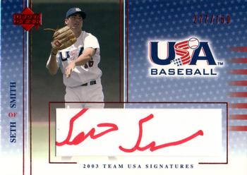 2003 Upper Deck USA Baseball National Team - 2003 Team USA Signatures Red Ink #S-20 Seth Smith Front
