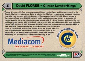 2017 Grandstand Clinton LumberKings #NNO David Flores Back