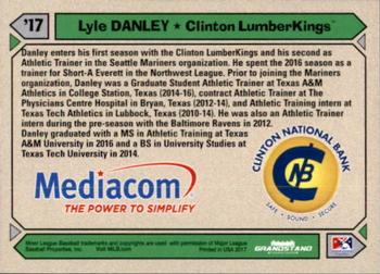 2017 Grandstand Clinton LumberKings #NNO Lyle Danley Back