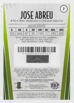 2017 Honus Bonus Fantasy Baseball #7 Jose Abreu Back