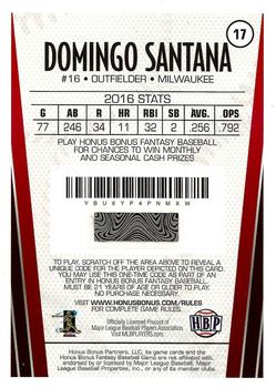 2017 Honus Bonus Fantasy Baseball #17 Domingo Santana Back