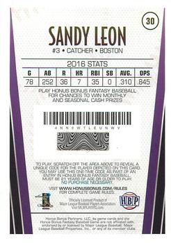 2017 Honus Bonus Fantasy Baseball #30 Sandy Leon Back