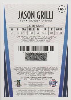 2017 Honus Bonus Fantasy Baseball #65 Jason Grilli Back