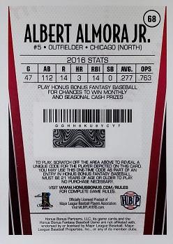 2017 Honus Bonus Fantasy Baseball #68 Albert Almora Jr. Back