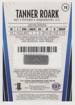 2017 Honus Bonus Fantasy Baseball #78 Tanner Roark Back