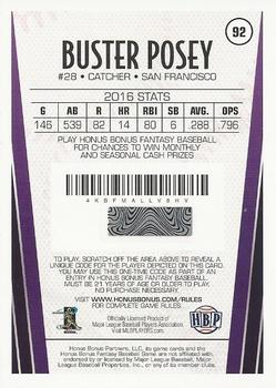 2017 Honus Bonus Fantasy Baseball #92 Buster Posey Back