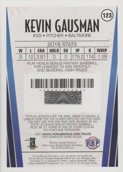 2017 Honus Bonus Fantasy Baseball #123 Kevin Gausman Back