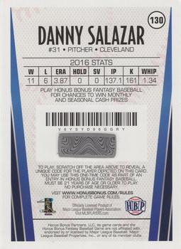 2017 Honus Bonus Fantasy Baseball #130 Danny Salazar Back