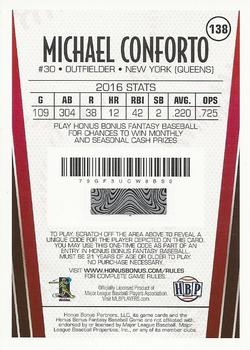 2017 Honus Bonus Fantasy Baseball #138 Michael Conforto Back