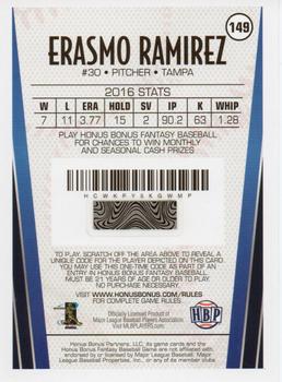 2017 Honus Bonus Fantasy Baseball #149 Erasmo Ramirez Back