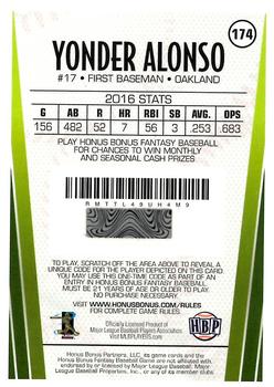 2017 Honus Bonus Fantasy Baseball #174 Yonder Alonso Back