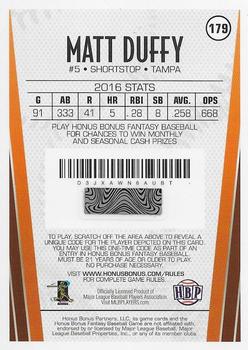 2017 Honus Bonus Fantasy Baseball #179 Matt Duffy Back