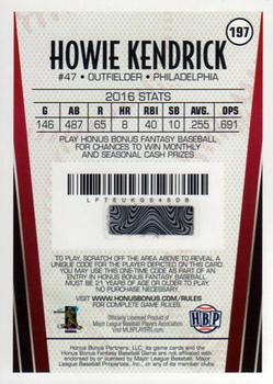 2017 Honus Bonus Fantasy Baseball #197 Howie Kendrick Back